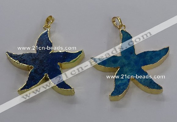 NGP3524 48*50mm starfish fossil coral pendants wholesale