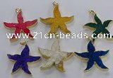 NGP3528 48*50mm starfish fossil coral pendants wholesale