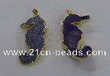 NGP3532 22*58mm - 25*55mm seahorse agate gemstone pendants