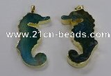 NGP3544 22*58mm - 25*55mm seahorse agate pendants wholesale