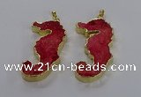 NGP3553 22*58mm - 25*55mm seahorse fossil coral pendants