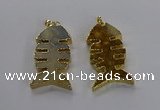 NGP3563 25*50mm - 28*55mm fishbone agate gemstone pendants