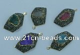 NGP3598 20*30mm - 22*32mm freeform druzy agate pendants