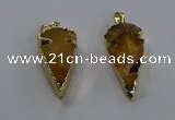 NGP3613 15*30mm - 20*40mm arrowhead druzy agate pendants