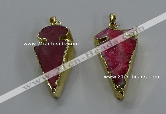 NGP3615 15*30mm - 20*40mm arrowhead druzy agate pendants