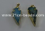 NGP3626 15*30mm - 20*40mm arrowhead druzy agate pendants