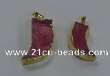 NGP3633 15*30mm - 18*45mm oxhorn druzy agate pendants