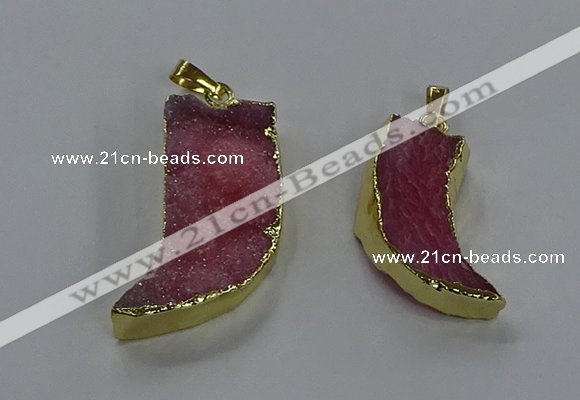 NGP3633 15*30mm - 18*45mm oxhorn druzy agate pendants