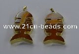 NGP3643 25*50mm - 28*55mm fishbone agate gemstone pendants