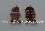 NGP3645 25*50mm - 28*55mm fishbone agate gemstone pendants