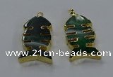 NGP3647 25*50mm - 28*55mm fishbone agate gemstone pendants