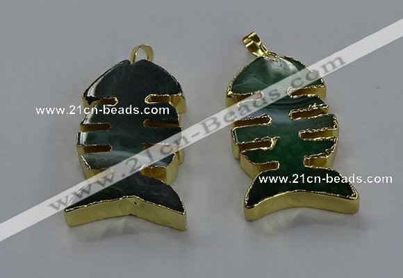 NGP3647 25*50mm - 28*55mm fishbone agate gemstone pendants