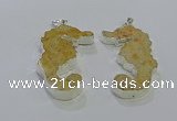 NGP3663 22*58mm - 25*55mm seahorse fossil coral pendants