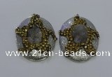 NGP3671 35*45mm oval druzy agate pendants wholesale