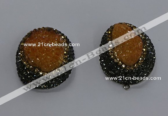 NGP3674 35*45mm oval plated druzy agate pendants wholesale