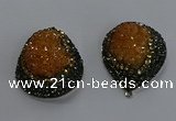 NGP3675 35*45mm teardrop plated druzy agate pendants wholesale