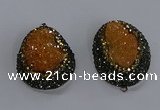 NGP3676 35*45mm freeform plated druzy agate pendants wholesale