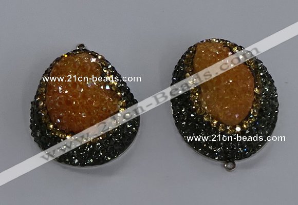 NGP3676 35*45mm freeform plated druzy agate pendants wholesale
