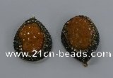 NGP3679 35*45mm teardrop plated druzy agate gemstone pendants