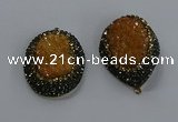 NGP3680 35*45mm freeform plated druzy agate gemstone pendants
