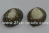 NGP3682 35*45mm oval plated druzy agate pendants wholesale