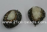 NGP3684 35*45mm freeform plated druzy agate pendants wholesale