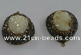 NGP3687 35*45mm teardrop plated druzy agate gemstone pendants