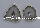 NGP3708 45*55mm - 50*65mm freeform druzy agate gemstone pendants