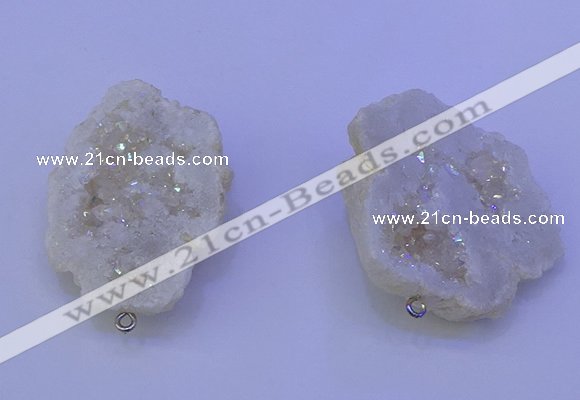 NGP3715 28*35mm - 40*45mm freeform plated druzy agate pendants