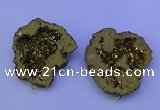 NGP3718 28*35mm - 40*45mm freeform plated druzy agate pendants