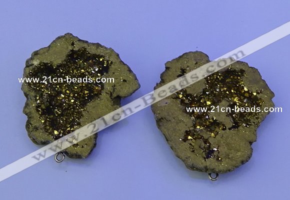 NGP3718 28*35mm - 40*45mm freeform plated druzy agate pendants