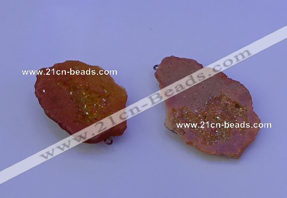 NGP3719 28*35mm - 40*45mm freeform plated druzy agate pendants