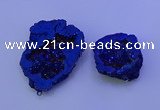 NGP3720 28*35mm - 40*45mm freeform plated druzy agate pendants