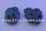 NGP3721 28*35mm - 40*45mm freeform plated druzy agate pendants