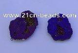 NGP3722 28*35mm - 40*45mm freeform plated druzy agate pendants