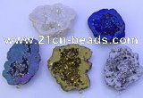 NGP3723 28*35mm - 40*45mm freeform plated druzy agate pendants