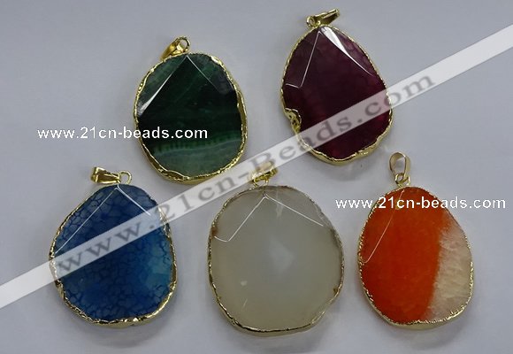 NGP3733 30*40mm - 35*45mm freeform agate gemstone pendants