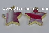 NGP3738 35*35mm star agate gemstone pendants wholesale