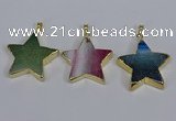 NGP3742 35*35mm star agate gemstone pendants wholesale