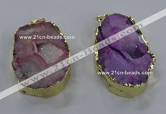 NGP3756 30*40mm - 40*50mm freeform druzy agate pendants