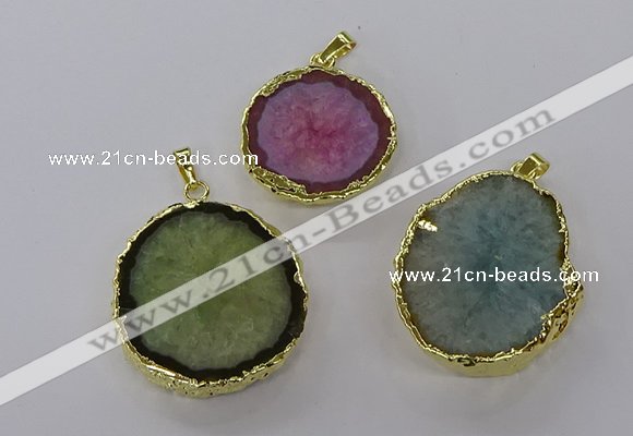 NGP3771 25*35mm - 35*40mm freeform druzy agate pendants