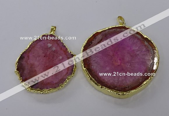 NGP3775 45*50mm - 55*60mm freeform druzy agate pendants