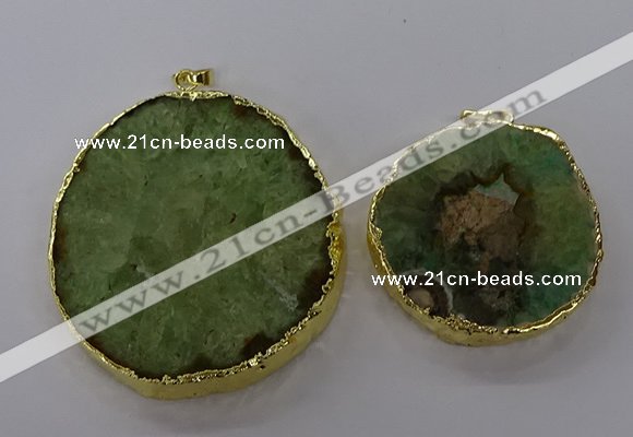 NGP3777 45*50mm - 55*60mm freeform druzy agate pendants