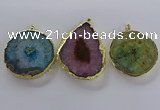 NGP3779 45*50mm - 55*60mm freeform druzy agate pendants