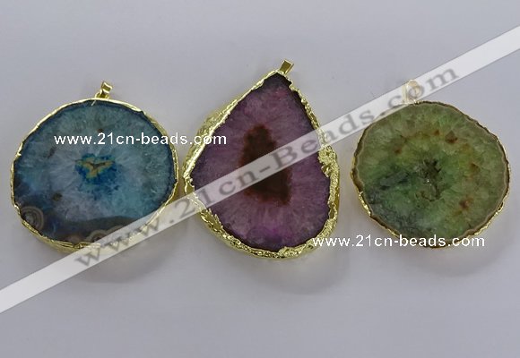 NGP3779 45*50mm - 55*60mm freeform druzy agate pendants