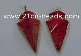 NGP3803 25*50mm - 28*55mm arrowhead agate gemstone pendants