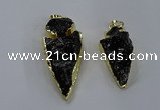 NGP3810 25*45mm - 30*60mm arrowhead dyed white crystal pendants