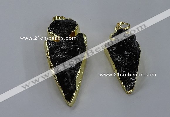 NGP3810 25*45mm - 30*60mm arrowhead dyed white crystal pendants