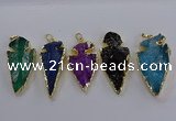 NGP3819 25*45mm - 30*60mm arrowhead dyed white crystal pendants