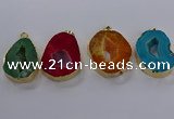 NGP3829 30*40mm - 40*50mm freeform druzy agate pendants